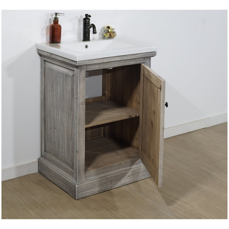 Highland Dunes Bump 24'' Free Standing Single Bathroom Vanity with